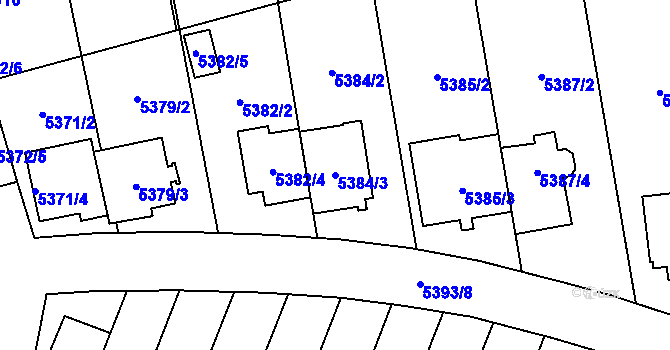 Parcela st. 5384/3 v KÚ Jihlava, Katastrální mapa
