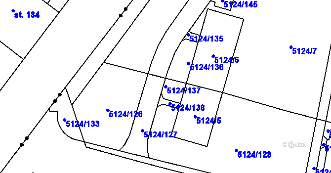 Parcela st. 5124/137 v KÚ Jihlava, Katastrální mapa