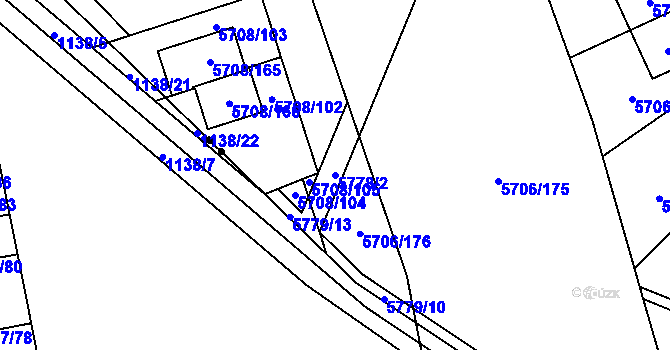 Parcela st. 5778/2 v KÚ Jihlava, Katastrální mapa