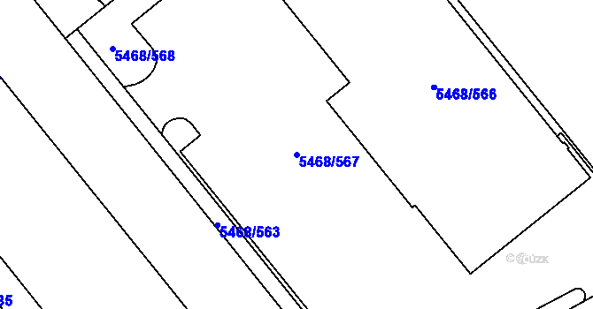 Parcela st. 5468/567 v KÚ Jihlava, Katastrální mapa