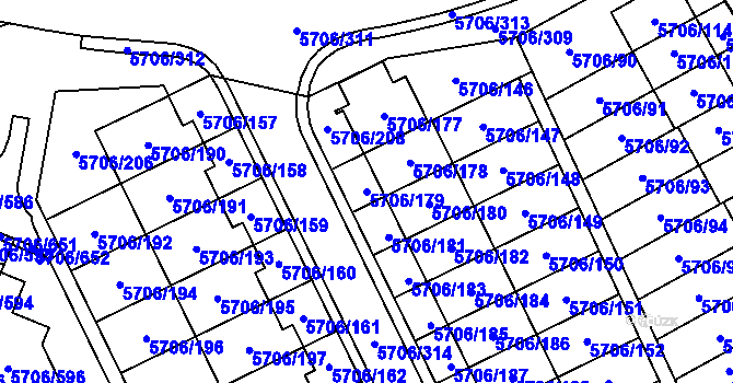Parcela st. 5706/179 v KÚ Jihlava, Katastrální mapa