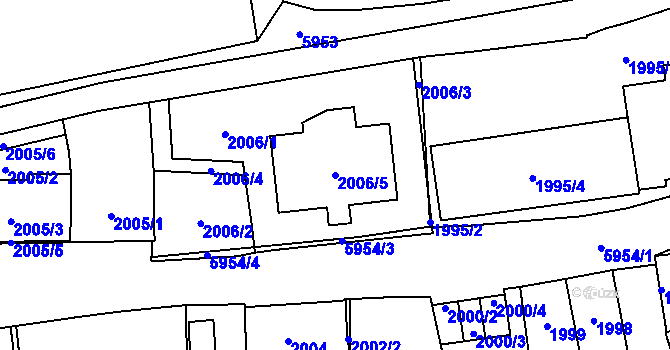 Parcela st. 2006/5 v KÚ Jihlava, Katastrální mapa