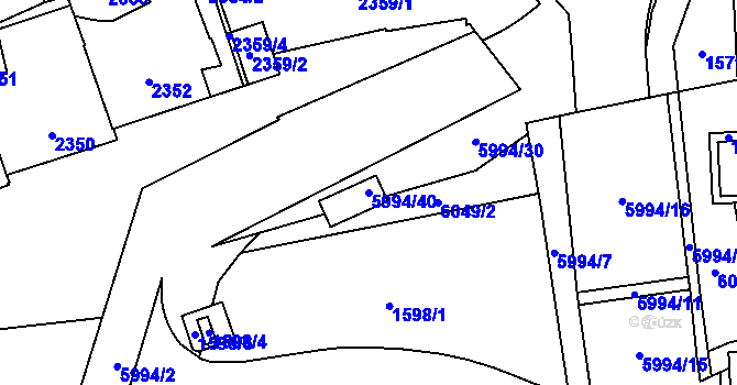 Parcela st. 5994/40 v KÚ Jihlava, Katastrální mapa