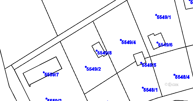Parcela st. 5549/8 v KÚ Jihlava, Katastrální mapa