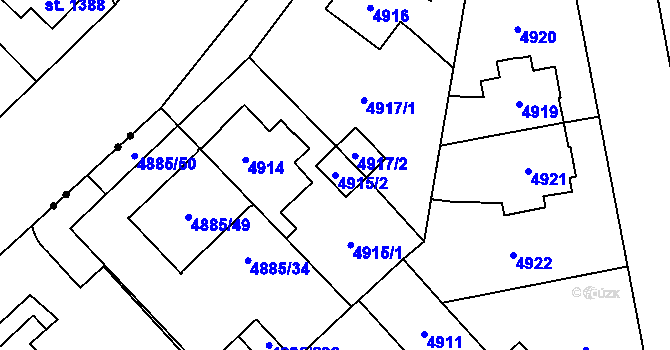 Parcela st. 4915/2 v KÚ Jihlava, Katastrální mapa