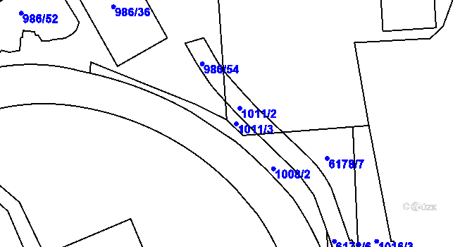 Parcela st. 1011/3 v KÚ Jihlava, Katastrální mapa