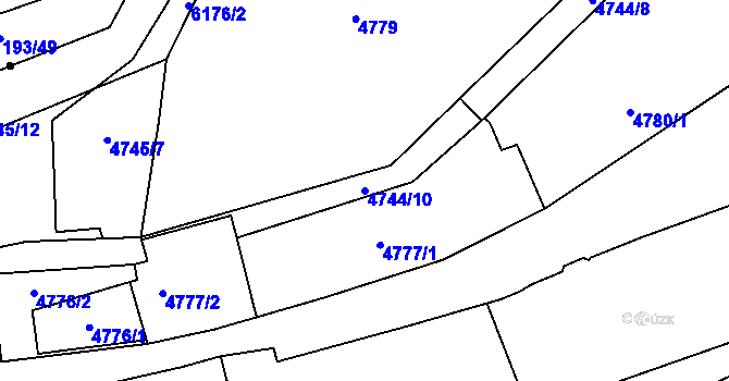 Parcela st. 4744/10 v KÚ Jihlava, Katastrální mapa