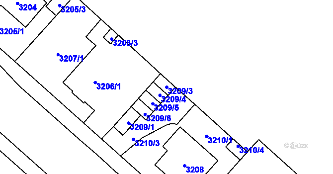 Parcela st. 3209/3 v KÚ Jihlava, Katastrální mapa