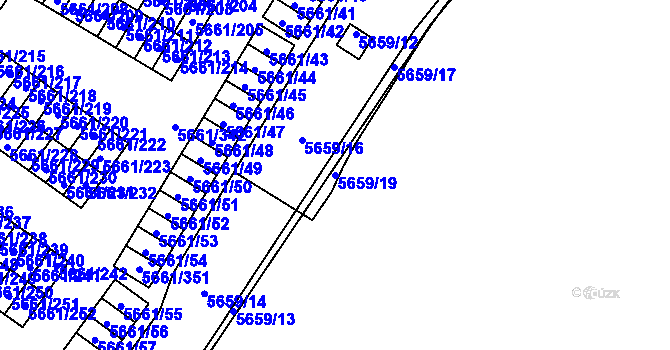 Parcela st. 5659/19 v KÚ Jihlava, Katastrální mapa