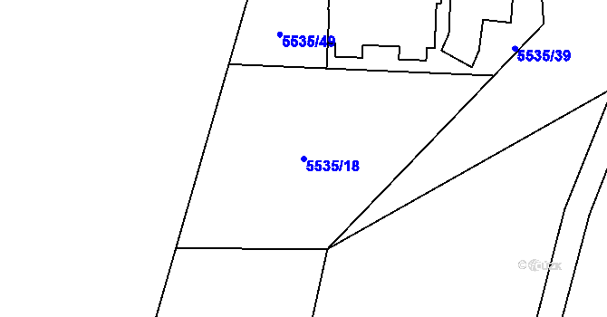 Parcela st. 5535/18 v KÚ Jihlava, Katastrální mapa