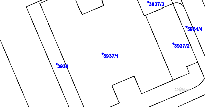 Parcela st. 3937/1 v KÚ Jihlava, Katastrální mapa