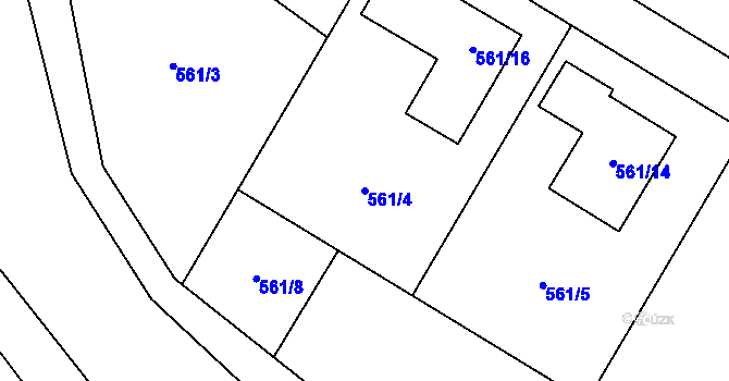 Parcela st. 561/4 v KÚ Jihlava, Katastrální mapa