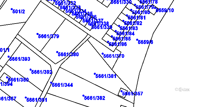 Parcela st. 5661/370 v KÚ Jihlava, Katastrální mapa
