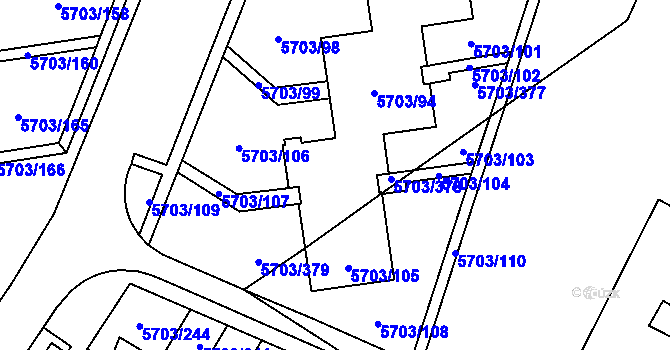 Parcela st. 5703/331 v KÚ Jihlava, Katastrální mapa
