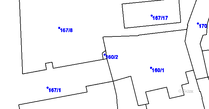 Parcela st. 160/2 v KÚ Jihlava, Katastrální mapa