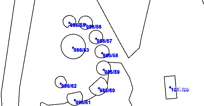 Parcela st. 986/58 v KÚ Jihlava, Katastrální mapa