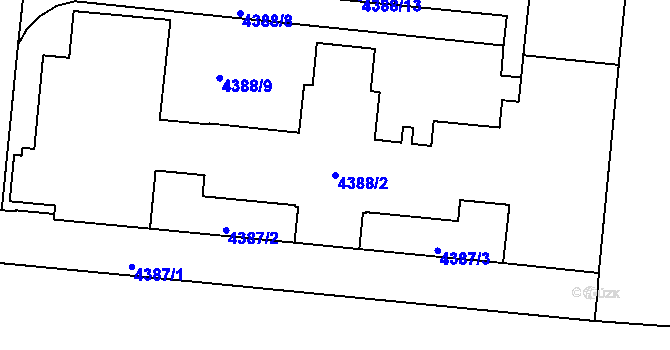 Parcela st. 4388/2 v KÚ Jihlava, Katastrální mapa