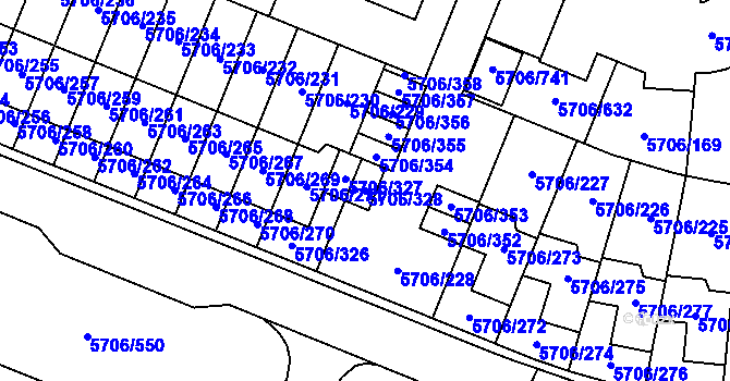 Parcela st. 5706/328 v KÚ Jihlava, Katastrální mapa