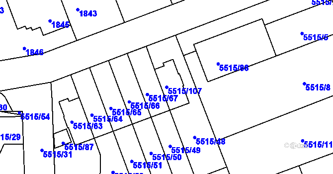 Parcela st. 5515/107 v KÚ Jihlava, Katastrální mapa