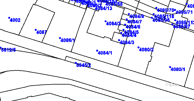 Parcela st. 4084/1 v KÚ Jihlava, Katastrální mapa