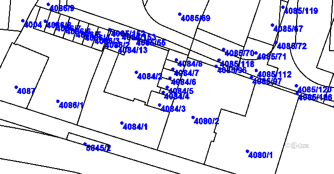 Parcela st. 4084/5 v KÚ Jihlava, Katastrální mapa