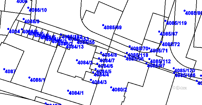Parcela st. 4084/8 v KÚ Jihlava, Katastrální mapa