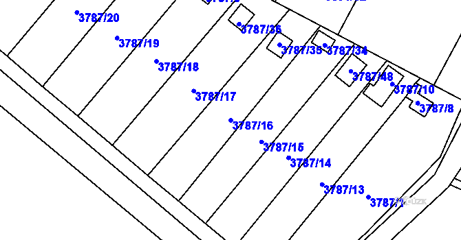 Parcela st. 3787/16 v KÚ Jihlava, Katastrální mapa