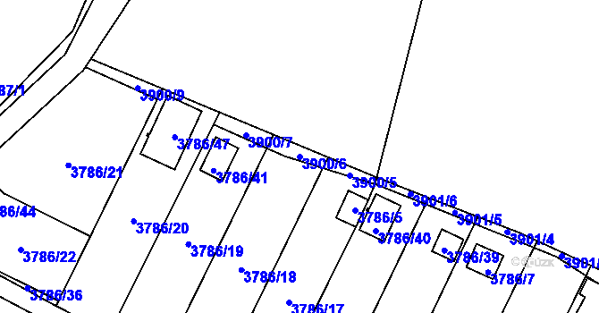 Parcela st. 3900/6 v KÚ Jihlava, Katastrální mapa