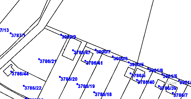 Parcela st. 3900/7 v KÚ Jihlava, Katastrální mapa