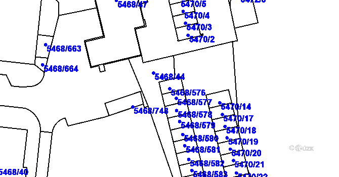 Parcela st. 5468/576 v KÚ Jihlava, Katastrální mapa