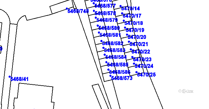 Parcela st. 5468/584 v KÚ Jihlava, Katastrální mapa