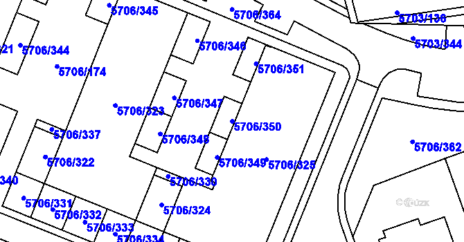 Parcela st. 5706/350 v KÚ Jihlava, Katastrální mapa