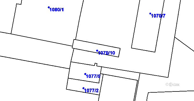Parcela st. 1070/10 v KÚ Jihlava, Katastrální mapa