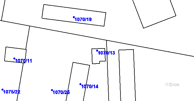 Parcela st. 1070/13 v KÚ Jihlava, Katastrální mapa