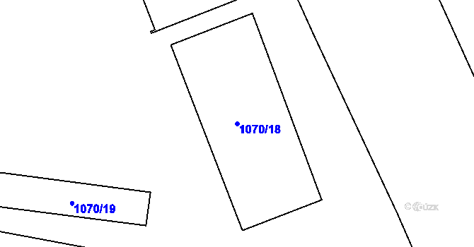Parcela st. 1070/18 v KÚ Jihlava, Katastrální mapa