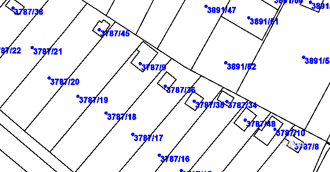 Parcela st. 3787/36 v KÚ Jihlava, Katastrální mapa