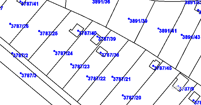 Parcela st. 3787/38 v KÚ Jihlava, Katastrální mapa