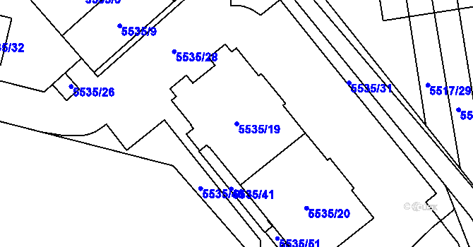 Parcela st. 5535/19 v KÚ Jihlava, Katastrální mapa