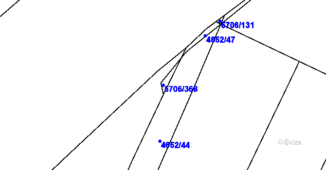 Parcela st. 5706/368 v KÚ Jihlava, Katastrální mapa