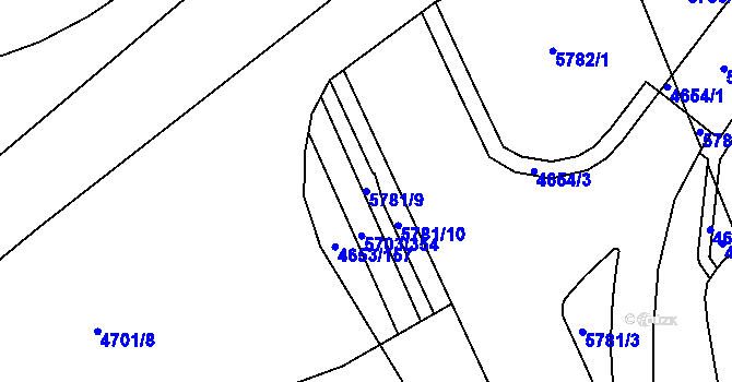 Parcela st. 5781/9 v KÚ Jihlava, Katastrální mapa