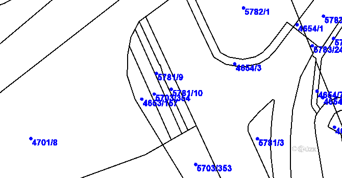 Parcela st. 5781/10 v KÚ Jihlava, Katastrální mapa