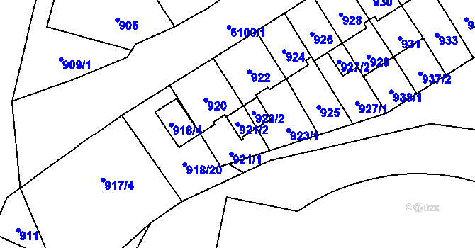 Parcela st. 921/2 v KÚ Jihlava, Katastrální mapa