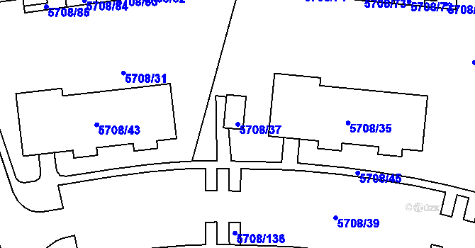 Parcela st. 5708/37 v KÚ Jihlava, Katastrální mapa