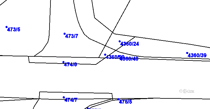 Parcela st. 4360/29 v KÚ Jihlava, Katastrální mapa