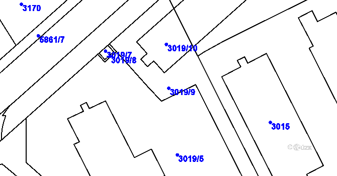 Parcela st. 3019/9 v KÚ Jihlava, Katastrální mapa