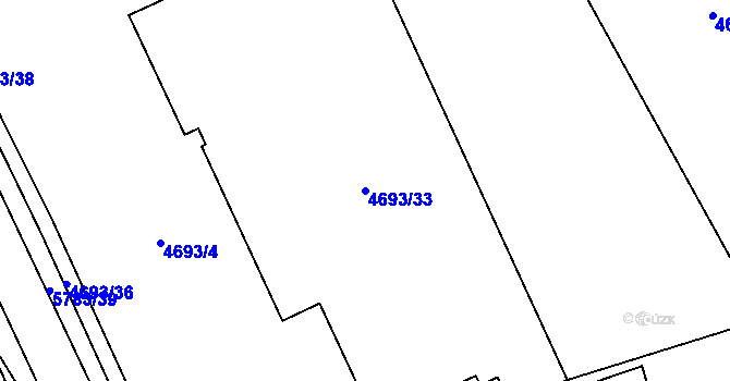 Parcela st. 4693/33 v KÚ Jihlava, Katastrální mapa