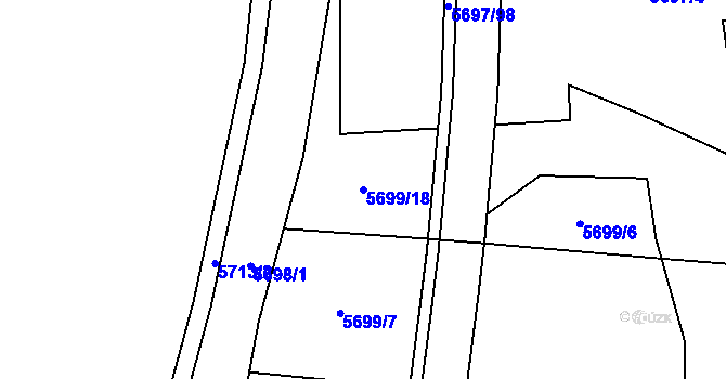 Parcela st. 5699/18 v KÚ Jihlava, Katastrální mapa