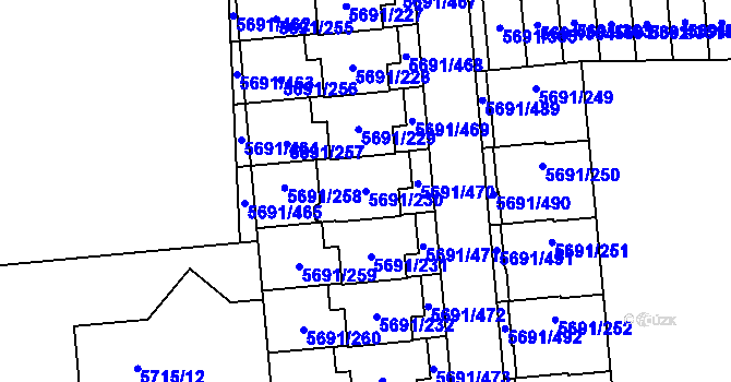 Parcela st. 5691/230 v KÚ Jihlava, Katastrální mapa