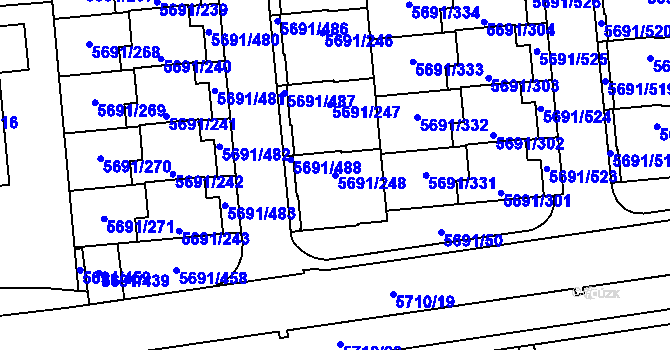 Parcela st. 5691/248 v KÚ Jihlava, Katastrální mapa