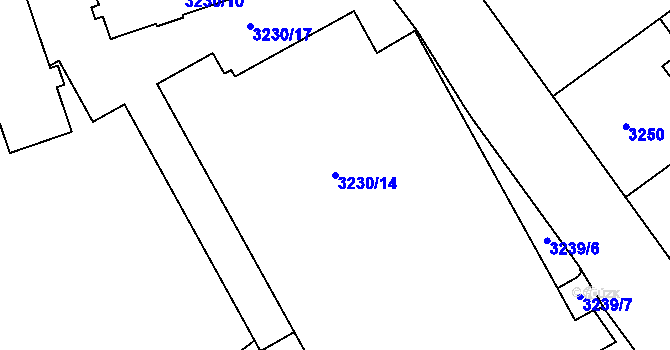 Parcela st. 3230/14 v KÚ Jihlava, Katastrální mapa